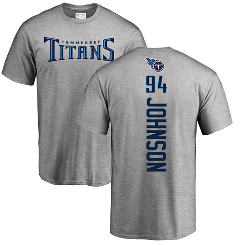 Tennessee Titans Men Ash Austin Johnson Backer NFL Football #94 T Shirt
